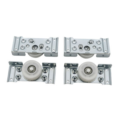 লোহা এবং নাইলন ভাঁজ দরজা স্লাইডিং ওয়ারড্রোব দরজা জন্য রোলার হুইল ফিটিং 8.5cm*11cm