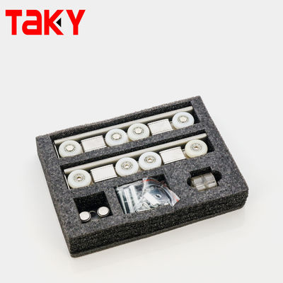 আধুনিক আসবাবপত্রের ওয়ারড্রোবের জন্য ডাবল সফট ক্লোজিং ৮ চাকার স্লাইডিং ডোর পুলি হার্ডওয়্যার