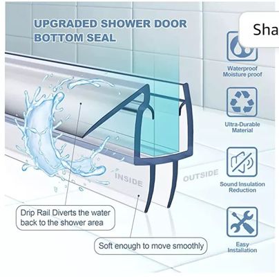 লং লিফট ফাংশন পিভিসি প্লাস্টিকের ঝরনা দরজা আধুনিক বাথরুমের জন্য নীচের সিল স্ট্রিপ