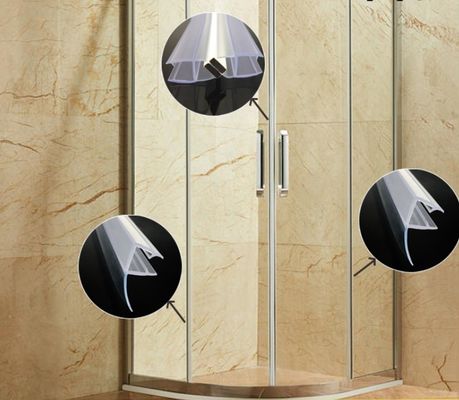 স্বচ্ছ পিভিসি ওয়াটারপ্রুফ সিল স্ট্রিপস স্লাইডিং বাথরুম গ্লাস দরজা জন্য 6-12mm প্রস্থ