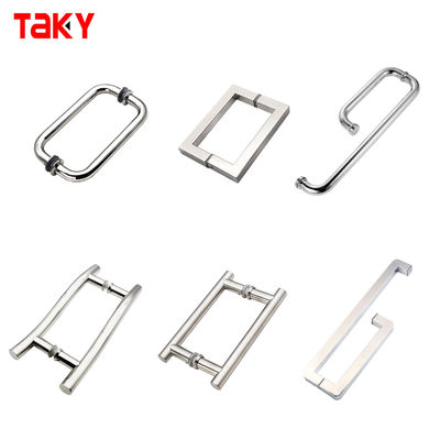 হোটেল সিলভার শাওয়ার ঘের রুম গ্লাস দরজা ব্যাক টু ব্যাক টয়লেট বার টান হ্যান্ডেল