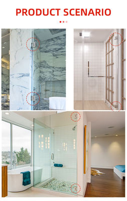 স্কয়ার বেভেল স্টেইনলেস স্টীল গ্লাস থেকে ওয়াল ঝরনা দরজা 800-1000MM দরজা প্রস্থ জন্য hinge