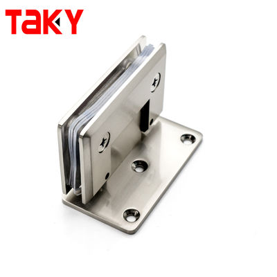 বাথরুম স্টেইনলেস স্টিল স্যান্ডিং গ্লাসের দরজা কব্জা 90 ডিগ্রি প্রাচীর থেকে কাচের দরজার কব্জা