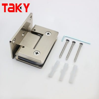 বাথরুম স্টেইনলেস স্টিল স্যান্ডিং গ্লাসের দরজা কব্জা 90 ডিগ্রি প্রাচীর থেকে কাচের দরজার কব্জা