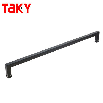 স্টেইনলেস স্টিল ব্ল্যাক স্কোয়ার বাথরুমের একক পার্শ্বযুক্ত তোয়ালে বার দরজা পুল হ্যান্ডেল