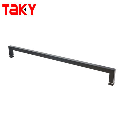 স্টেইনলেস স্টিল ব্ল্যাক স্কোয়ার বাথরুমের একক পার্শ্বযুক্ত তোয়ালে বার দরজা পুল হ্যান্ডেল