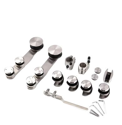 ভালো দাম উচ্চ কঠোরতা এবং টেকসই সিলভার/কালো গ্লাস বাথরুমের স্লাইডিং ডোর কিট ৬-১২মিমি গ্লাসের জন্য অনলাইন