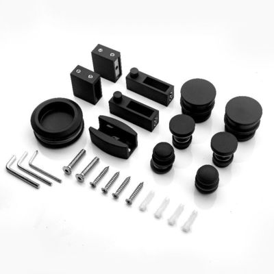 ভালো দাম স্লাইডিং ডোর ট্র্যাক বার্ন কিট শাওয়ার হার্ডওয়্যার অ্যাকসেসরিজ গ্লাস স্টেইনলেস স্টিল ম্যাট ব্ল্যাক অনলাইন