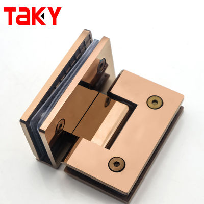 ভালো দাম 90 Degree Glass Hinge Modern Frameless Glass to Glass Shower Hinge Rose Gold Bathroom Shower Door Hinges অনলাইন