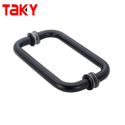 ভালো দাম ম্যাট ব্ল্যাক সাটিন গোলাকার স্টেইনলেস স্টিলের পুল হ্যান্ডেল শাওয়ার কাঁচের দরজার হাতল অনলাইন