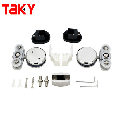 ভালো দাম Silver Plated Mirror Finish Sliding Shower Door Top Track Fittings Glass Slding Door Hardware অনলাইন