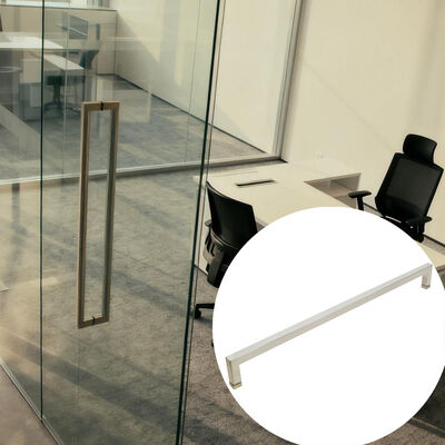 ভালো দাম আধুনিক কাঁচের দরজার হাতল স্টেইনলেস স্টিল SS304 স্কোয়ার ম্যাট সিলভার শাওয়ার ডোর হ্যান্ডেল অনলাইন