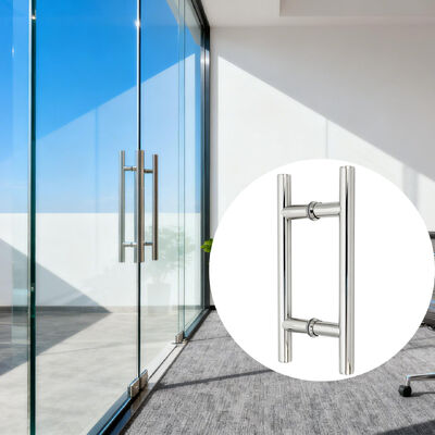 H Type Double Sided SS304 Stainless Steel Shower Glass Door Handle 203*203*19*1.0mm for Bathroom Sliding Doors